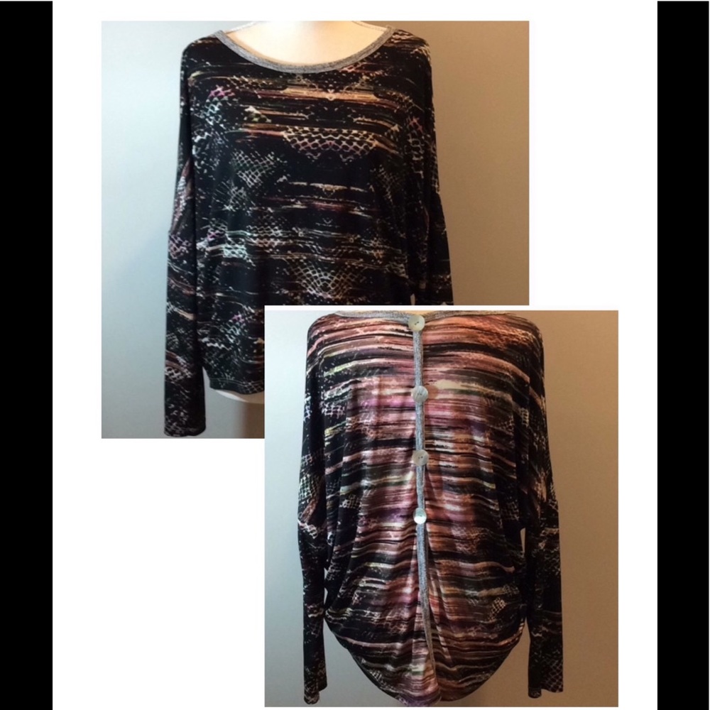 💫Vintage Havana high/low, split back, buttons M💫